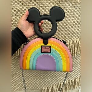 Loungefly x Mickey Mouse Pastel Rainbow Handled Crossbody Bag